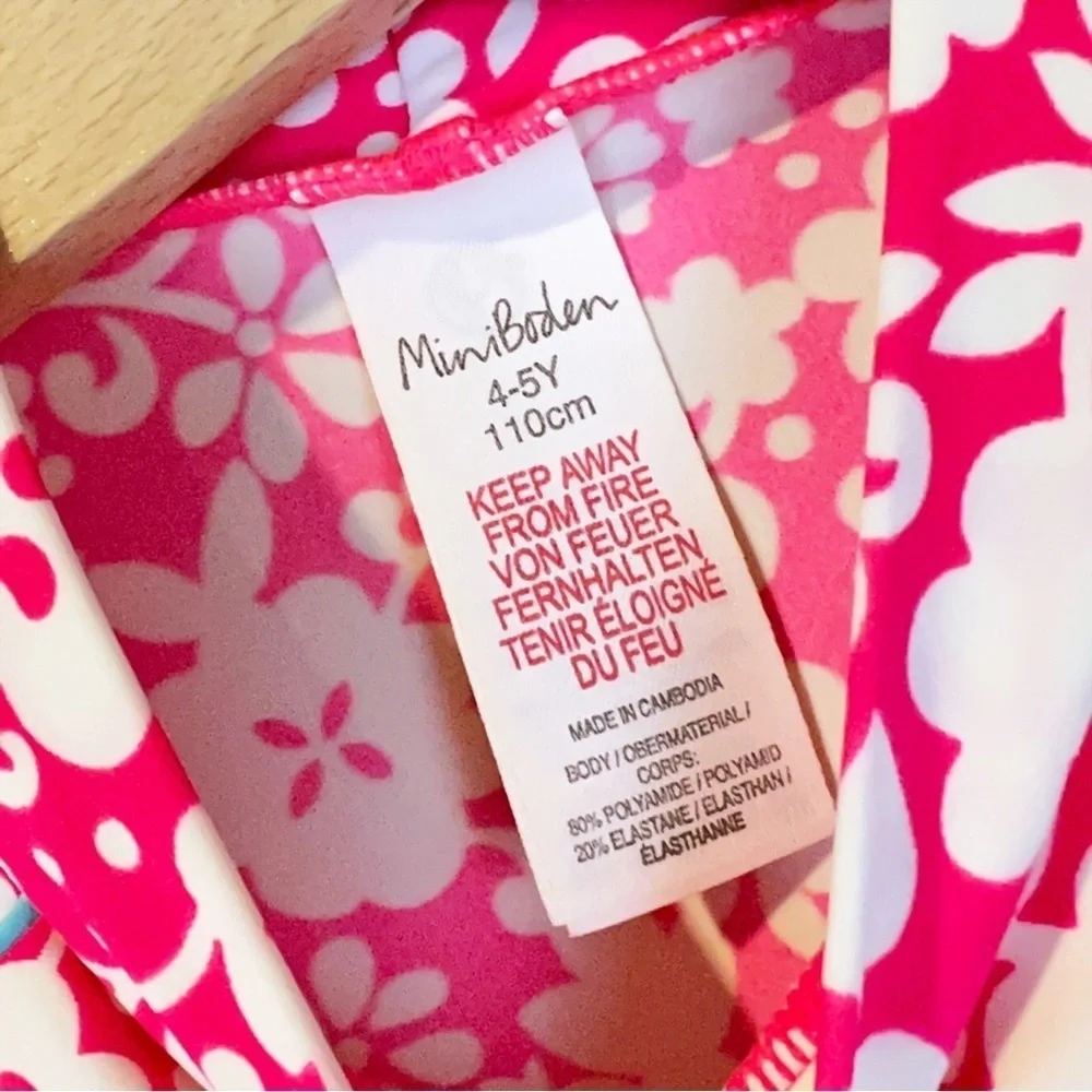 Mini Boden Pink Flower‎ Rash Guard Swim Shirt